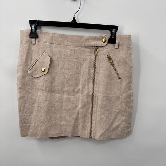 J. CREW 100% Linen Oatmeal Skirt // 6 - Picture 1 of 6